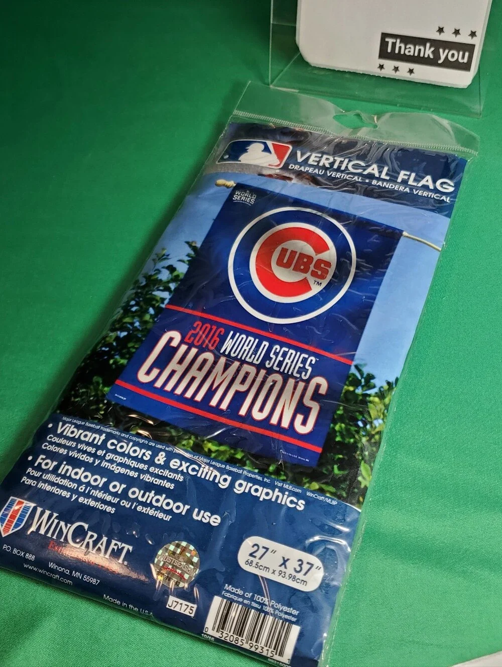 Chicago Cubs 2016 World Series Champs 27×37 Vertical Banner
